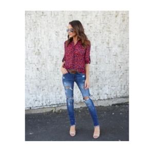 Vici In The Wild Button Down Blouse